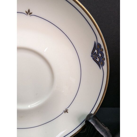 Gorham Fine China Florentine Lapis Footed 24K Gold Banded 1 Cup and 3 Saucers - Picture 3 of 11